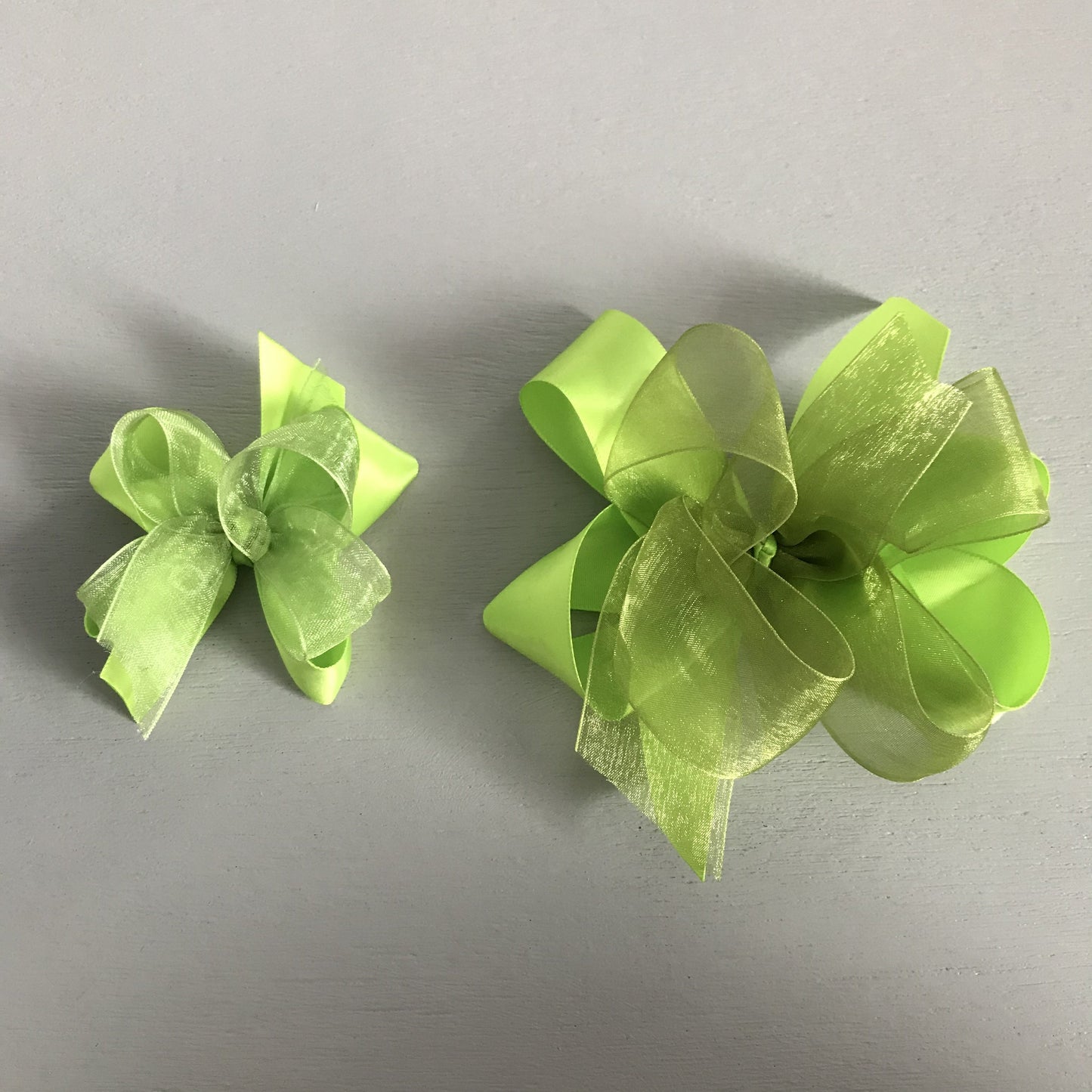 Sheer Satin Bow,Small, Lemongrass