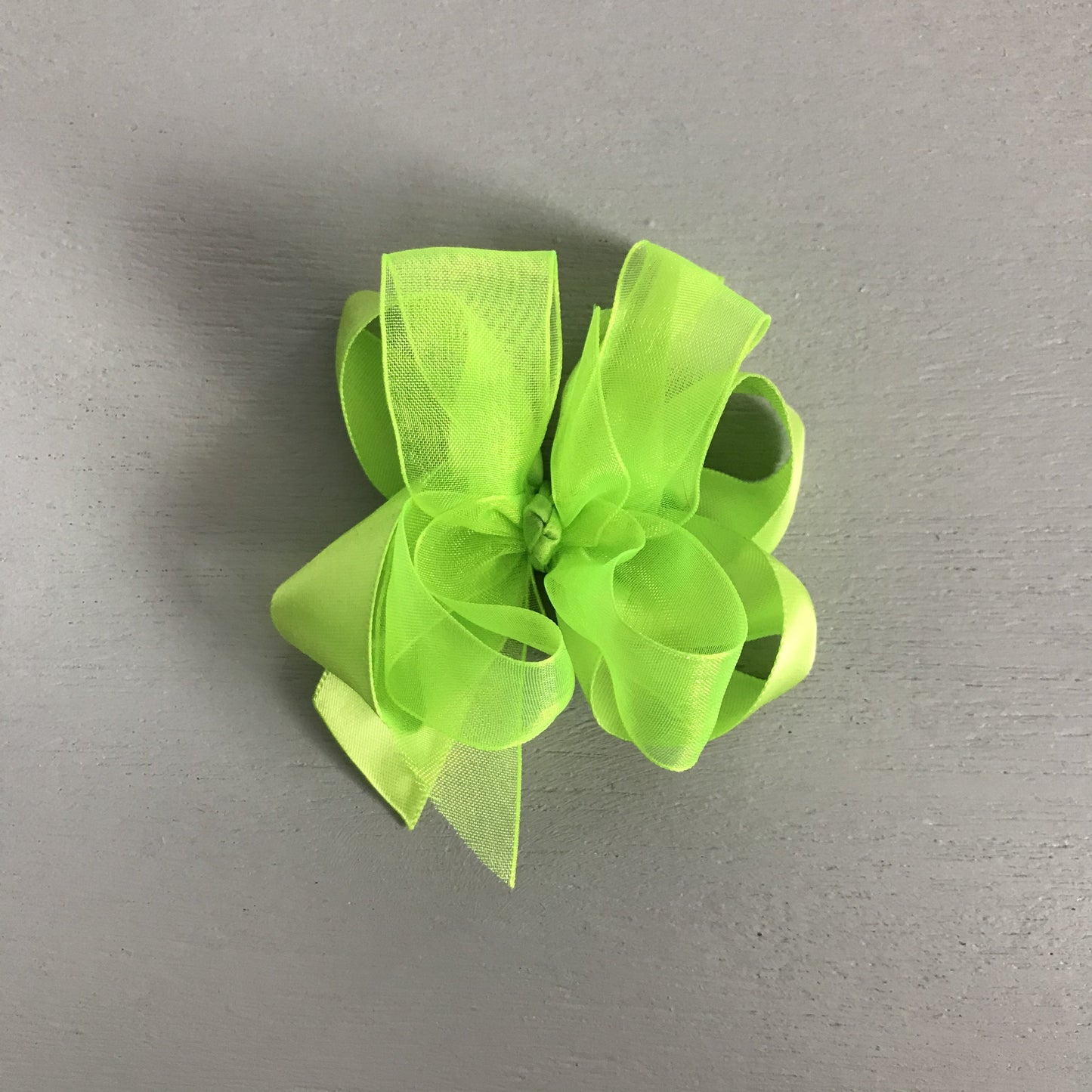 Sheer Satin Bow, Small, Citrus