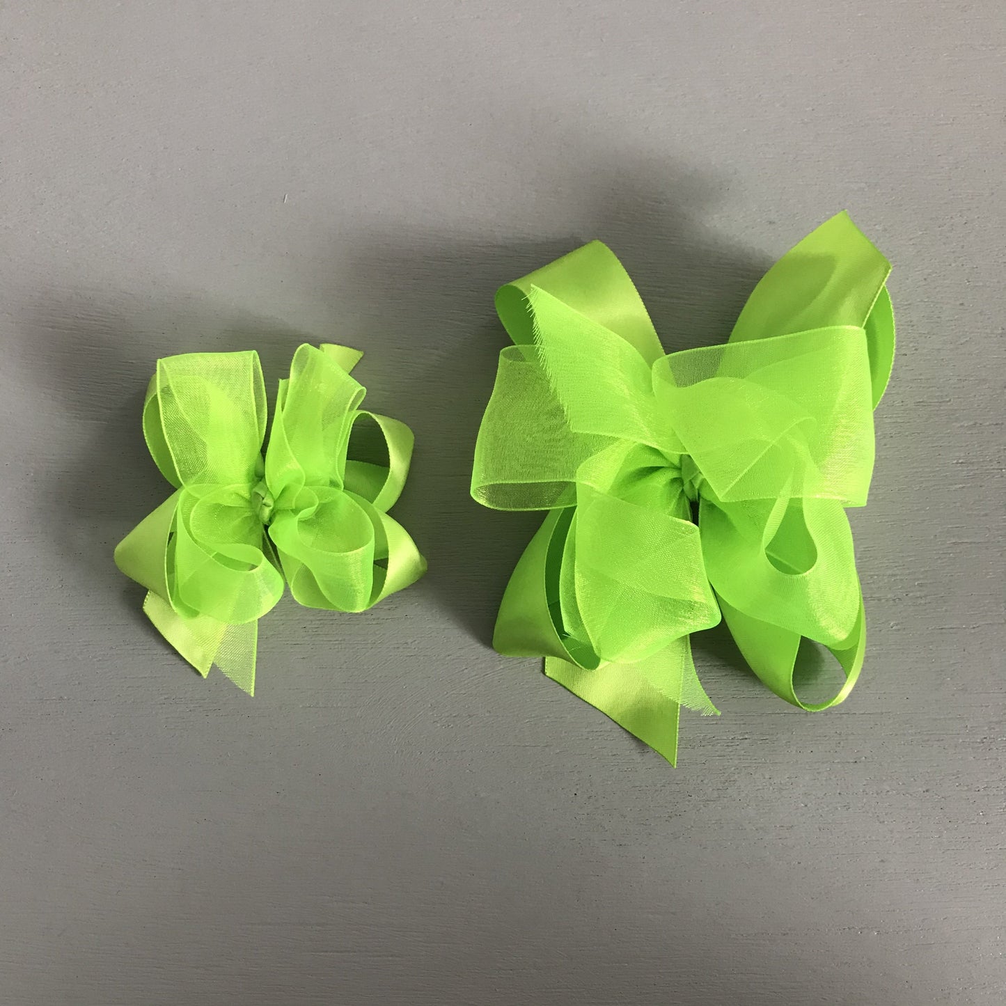 Sheer Satin Bow, Small, Citrus