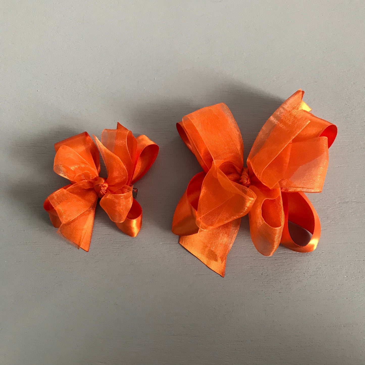 Sheer Satin Bow, Small, Orange