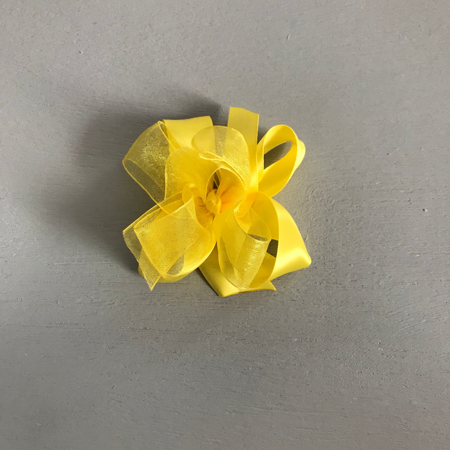 Sheer Satin Bow, Small, Yellow