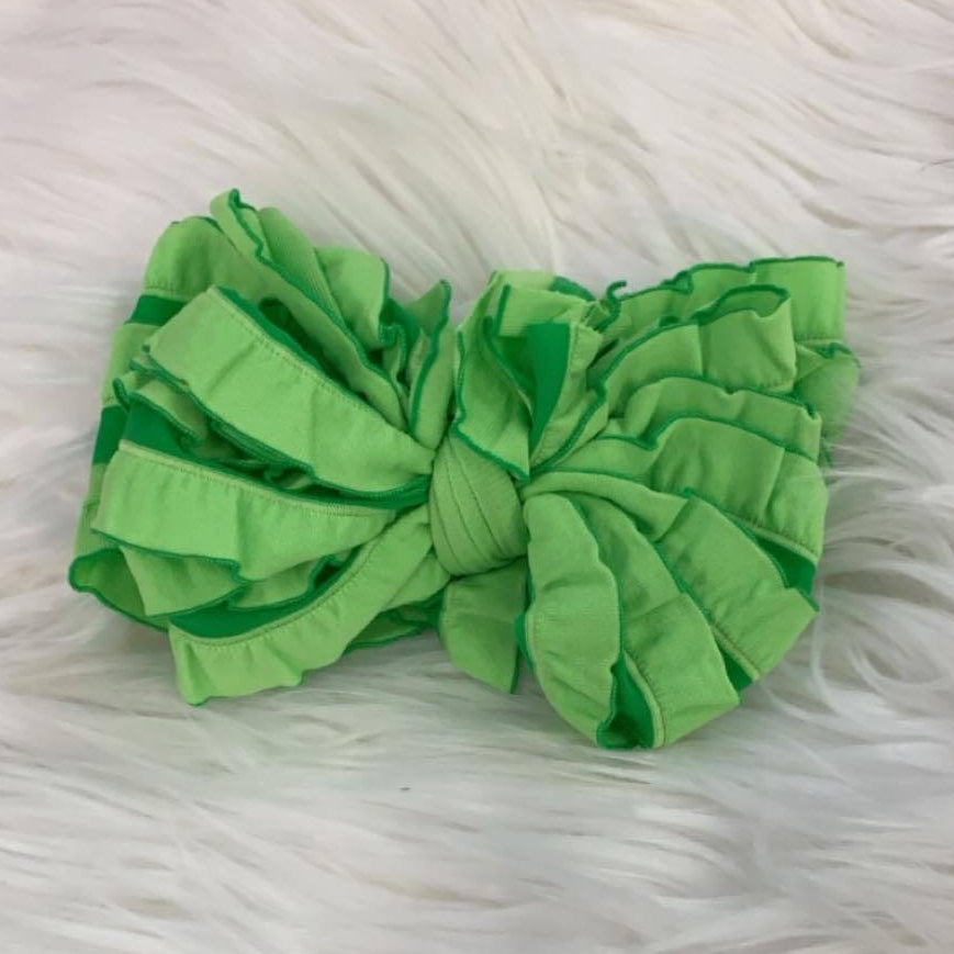 Ruffle Headwrap Kelly Stripe