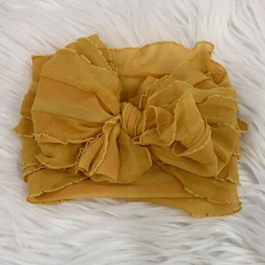 Ruffle Headwrap Mustard
