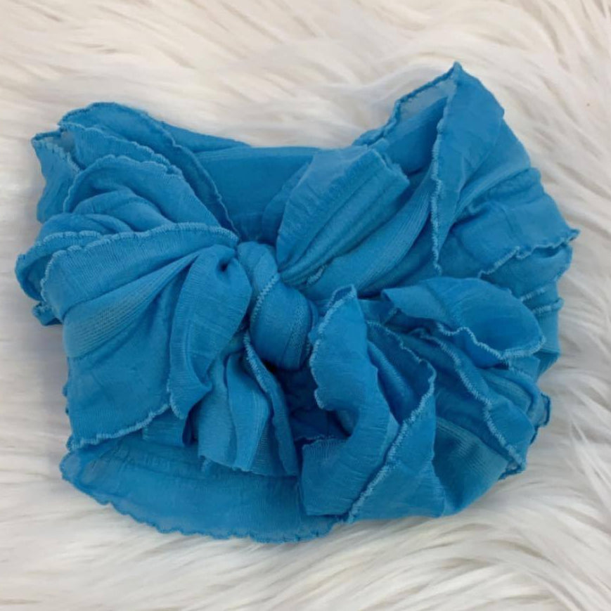 Pre/NB Ruffle Headwrap Ocean