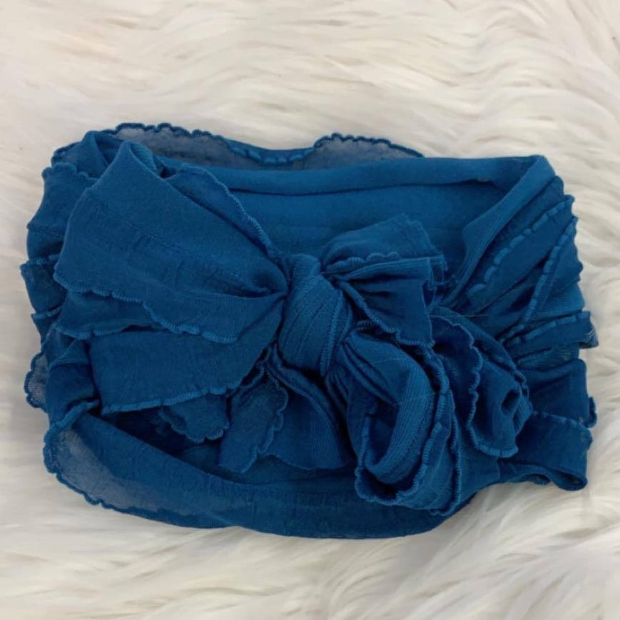 Ruffle Headwrap Peacock