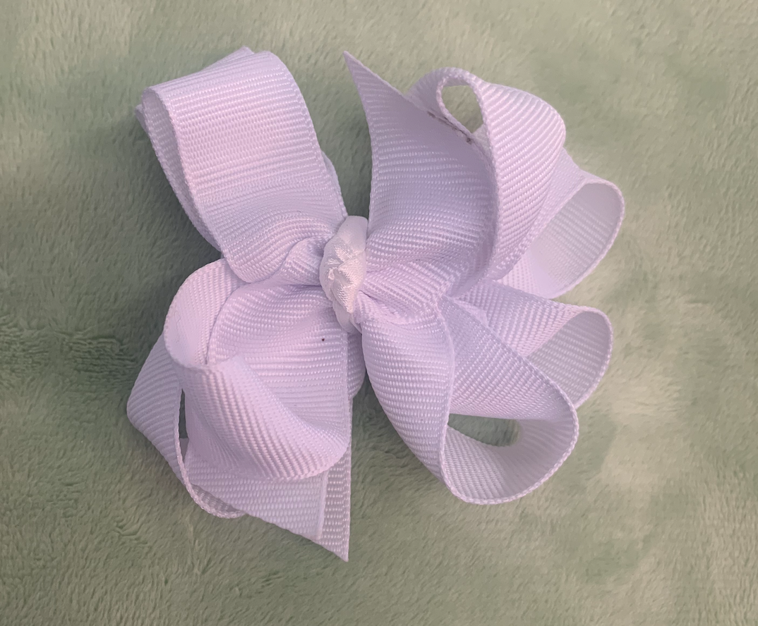 Grosgrain Bow, Small, White