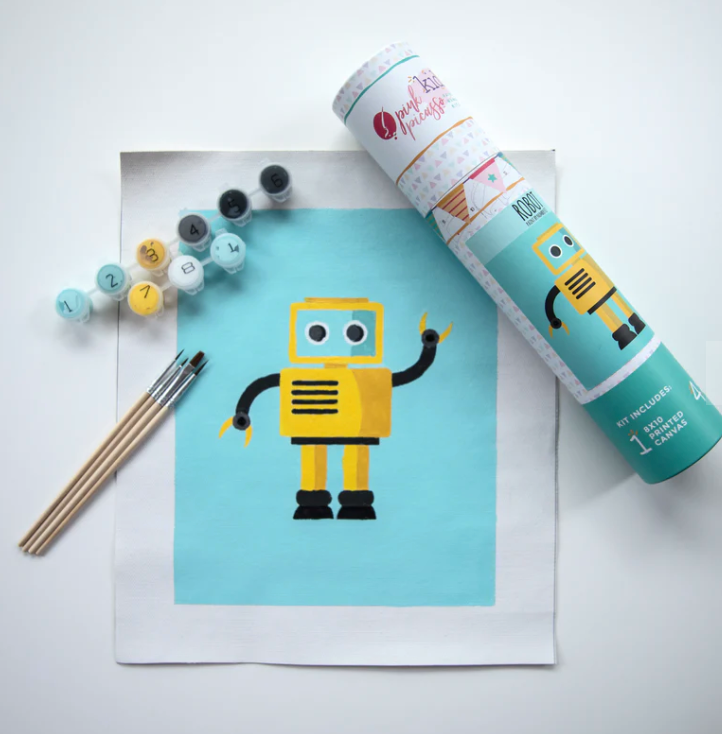 Pink Picasso Robot Paint by Number