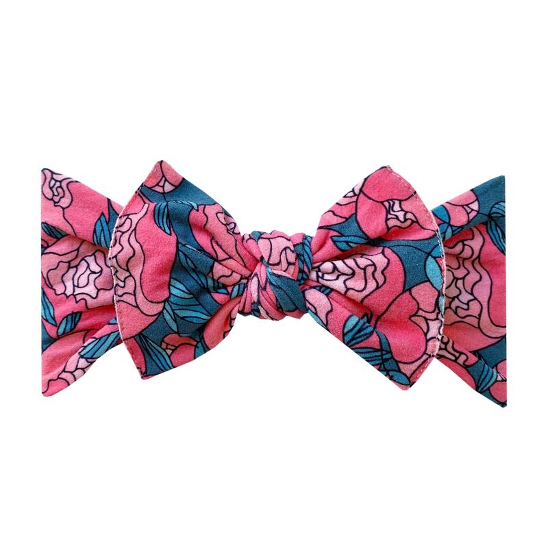 Printed Knot Headband Peony Garden