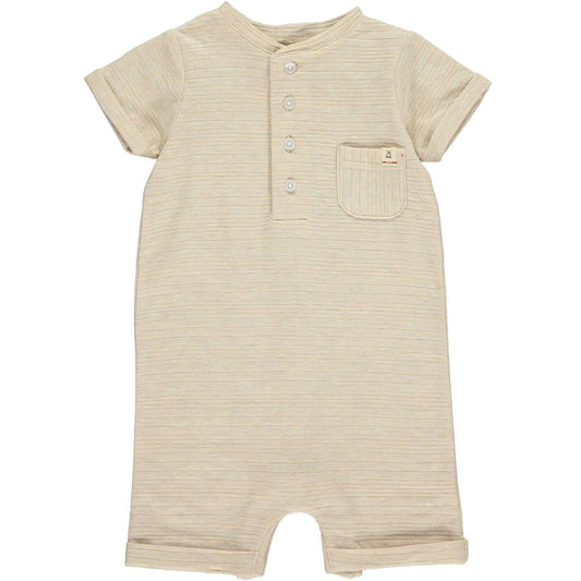 Camborne Romper | Beige Ribbed