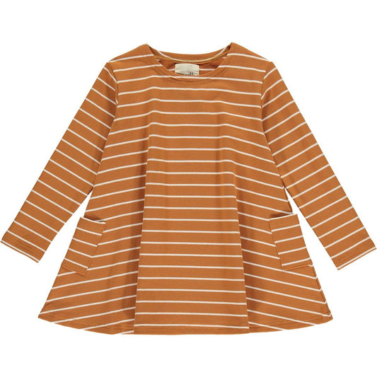 Leena Dress | Pumpkin Stripe