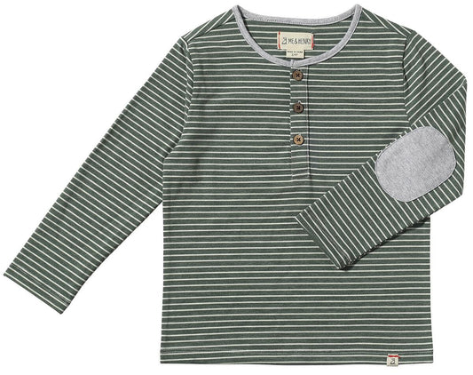 Mascot Henley | Green/White Stripe