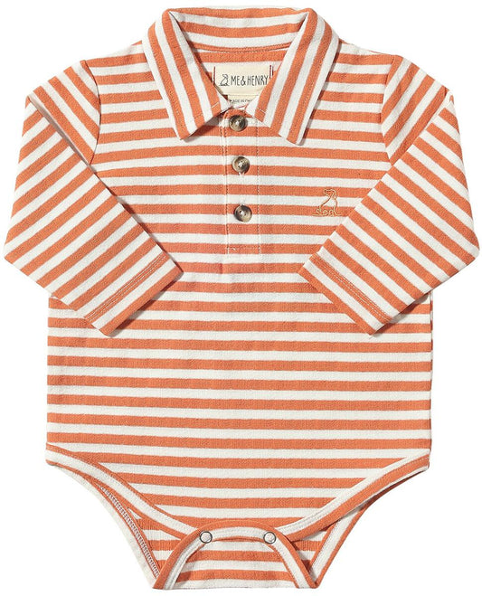 Seymour Polo Onsie | Pumpkin/White