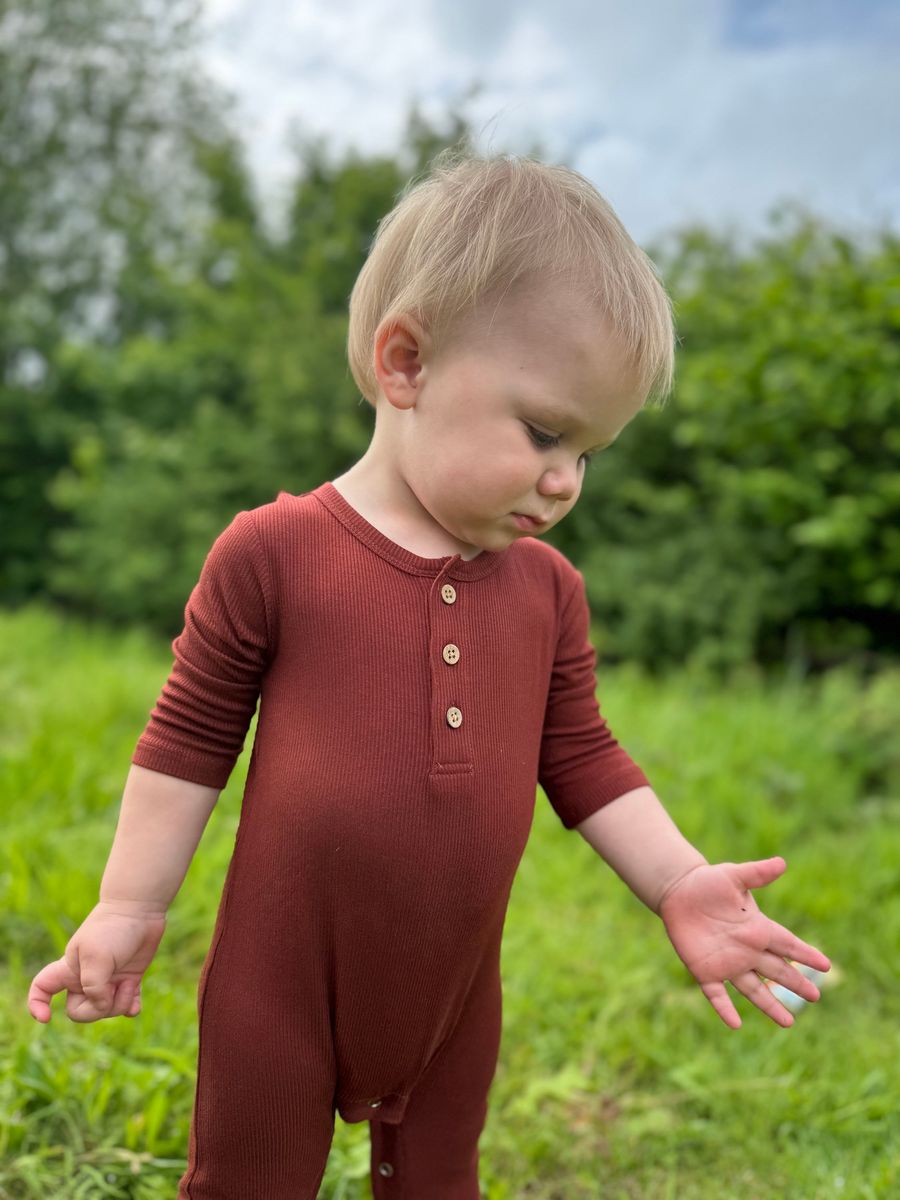 Mason Ribbed Romper | Rust