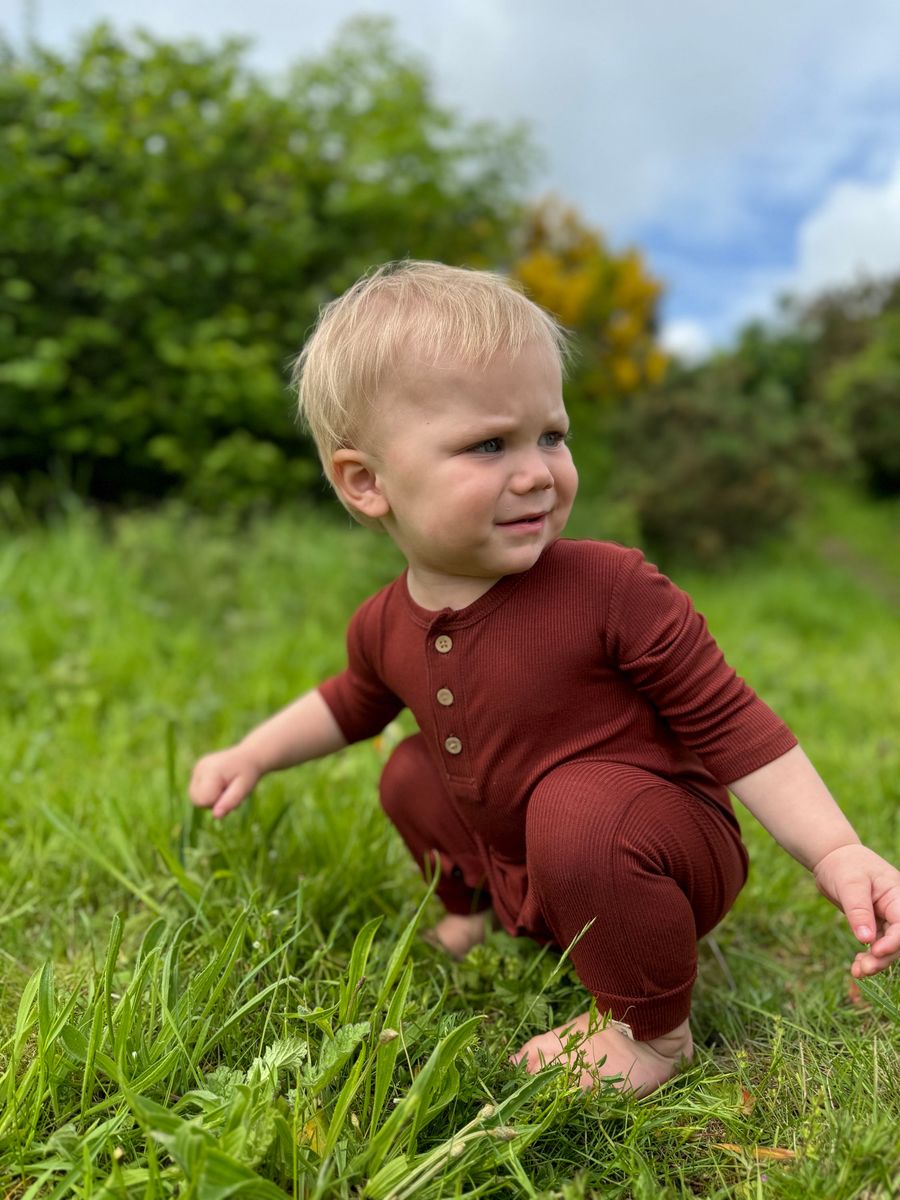 Mason Ribbed Romper | Rust