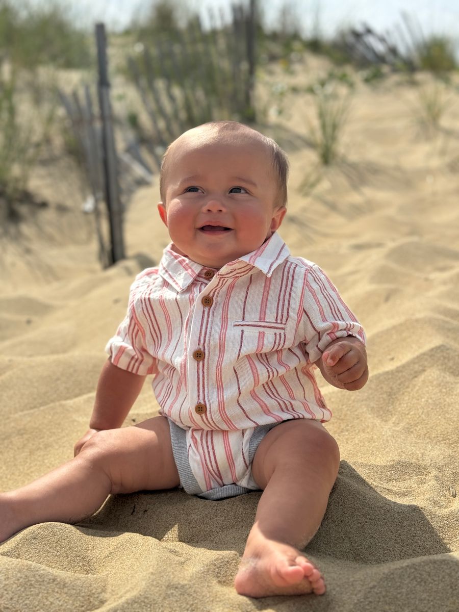Helford Onesie | Red Stripe