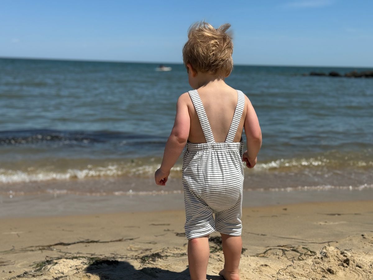 Dandy Overall | Navy Stripe