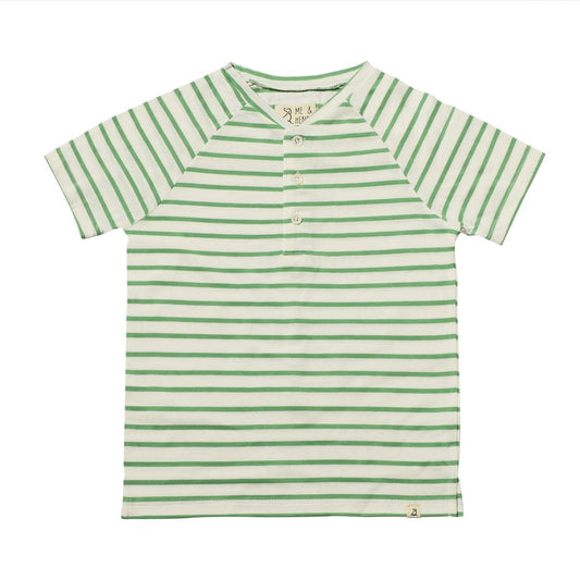 Frigat Henley | Green/ White Stripe