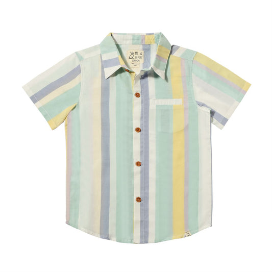 Newport Shirt | Blue/ Yellow Wide Stripe