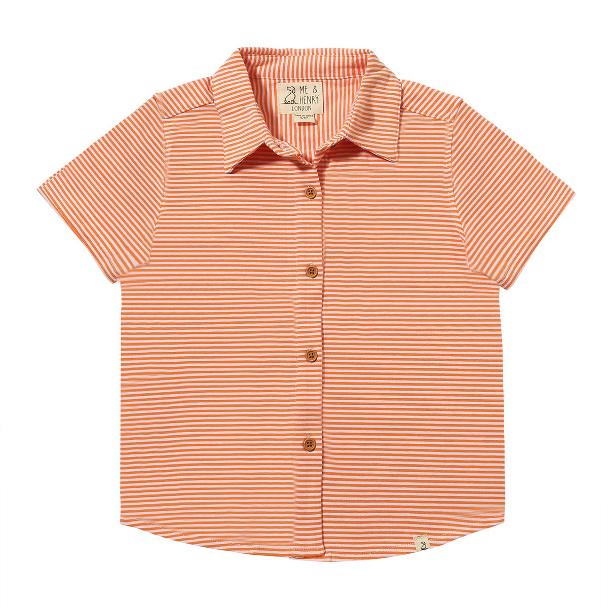 Tiller Jersey Shirt | Tangerine Stripe