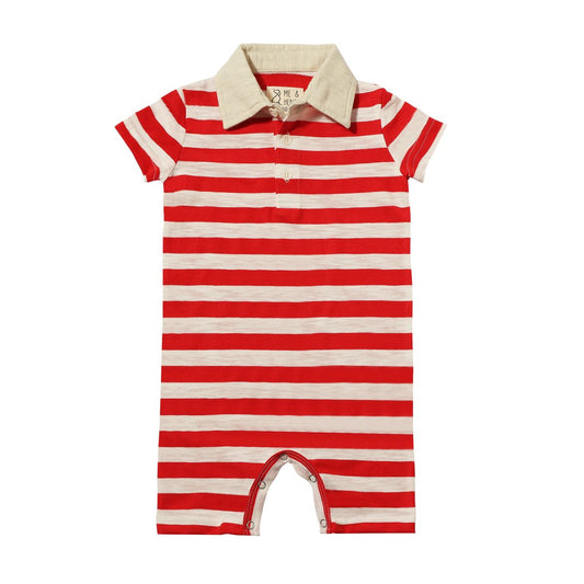 Saltash Romper | Red Stripe