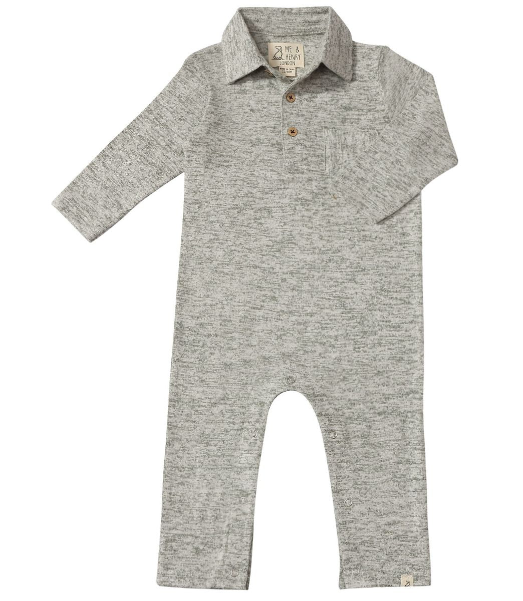 Kingston Polo Romper | Heathered Grey