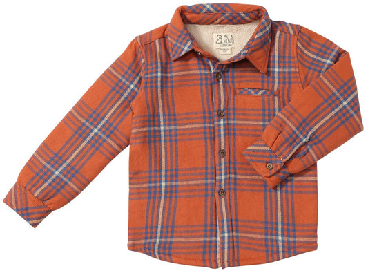 Adventurer Sherpa Lined Shirt | Orange/Royal Plaid