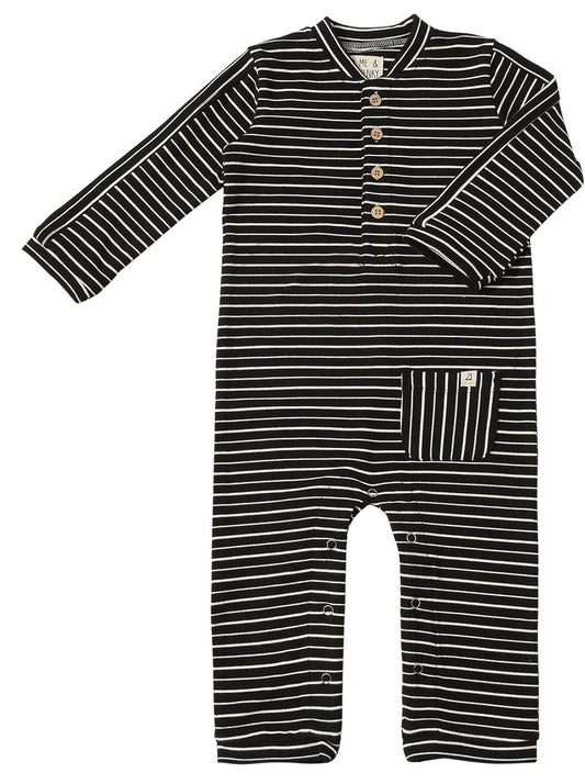Mitch Henley Romper | Black/White