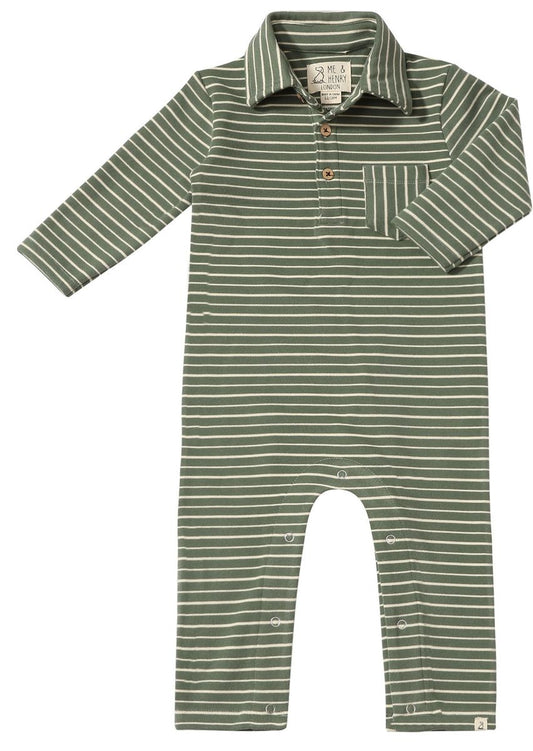 Kingston Polo Romper | Forest/Cream