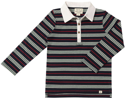 Rupert Rugby Polo | Red/Navy Stripe