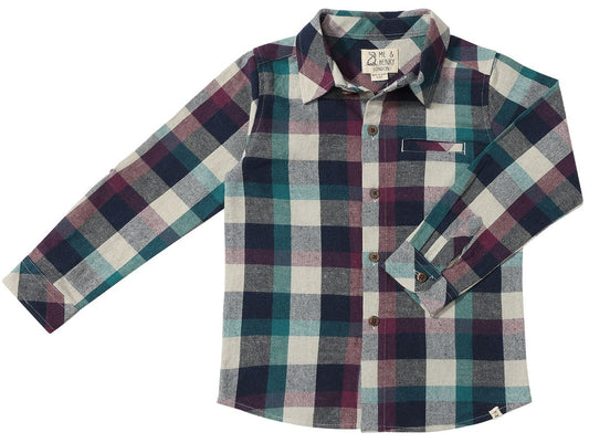 Atwood Woven Shirt | Navy/Purple Madras