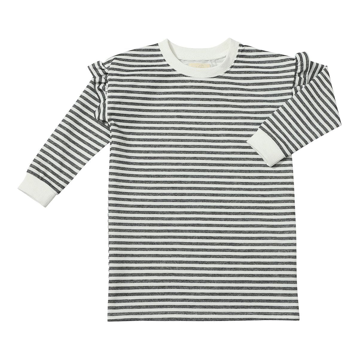 Cora Dress | Charcoal Glimmer Stripe