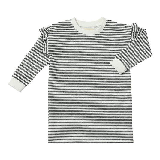 Cora Dress | Charcoal Glimmer Stripe