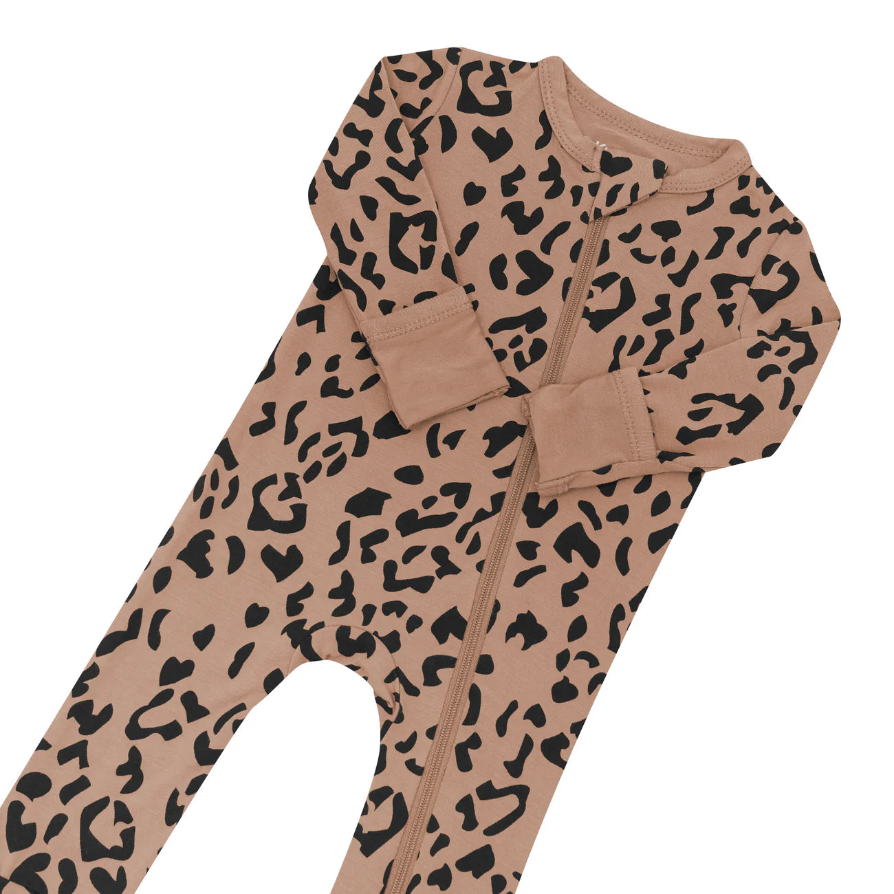 Zip Romper | Latte Leopard
