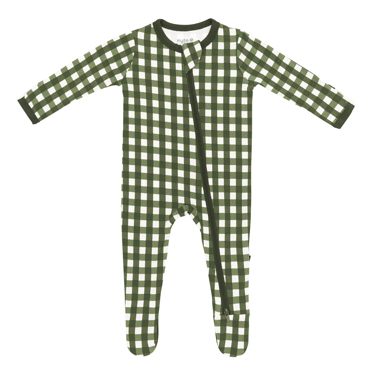 Zip Footie | Gingham Fir