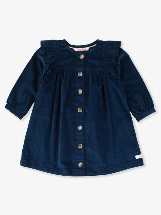 Ruffle Dress | Navy Corduroy