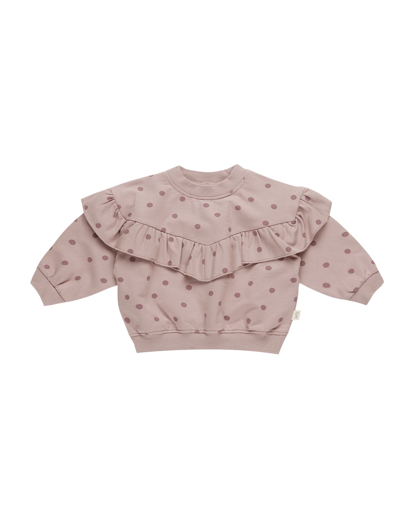 Ruffle Fleece Sweatshirt | Polka Dots