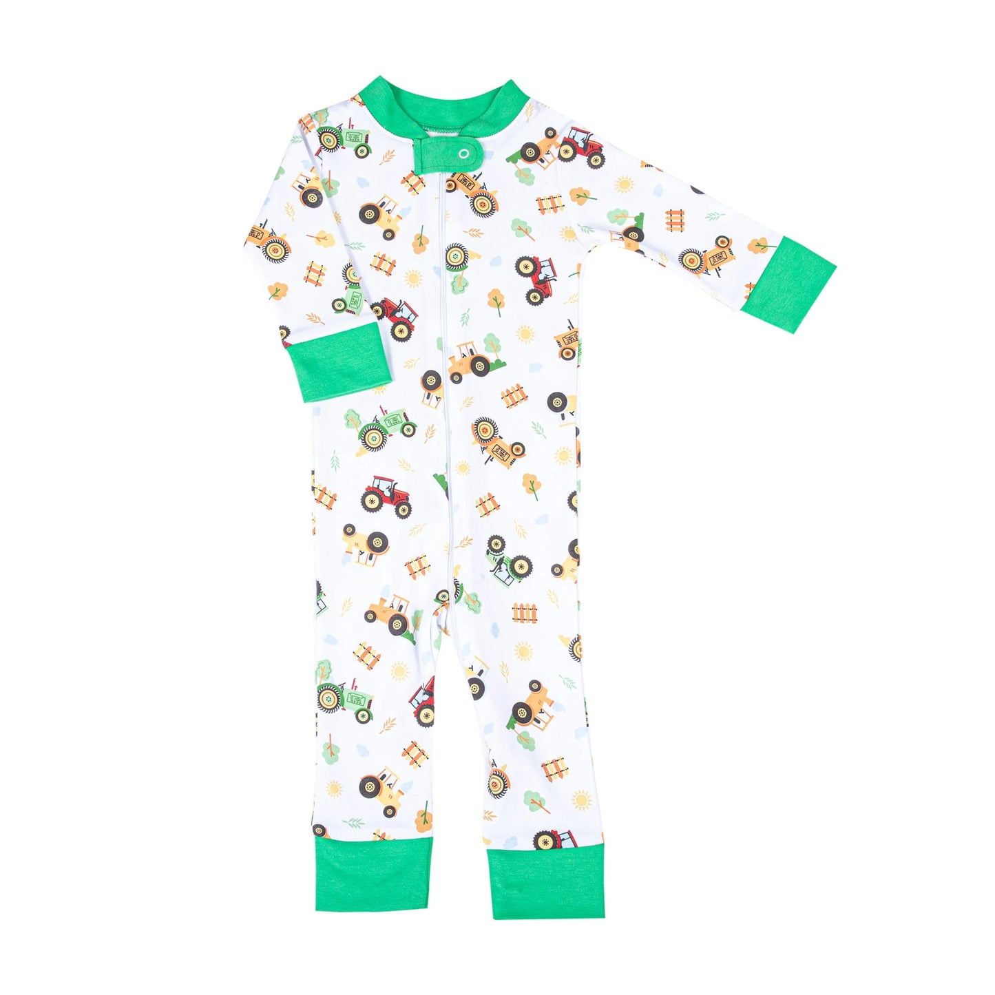 Tractor Time Zip Pajama