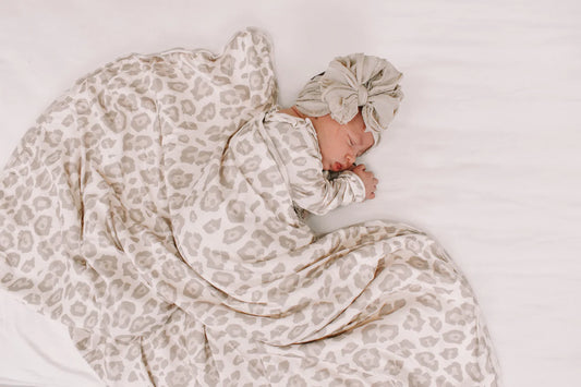Plush Swaddle | Natural Leopard