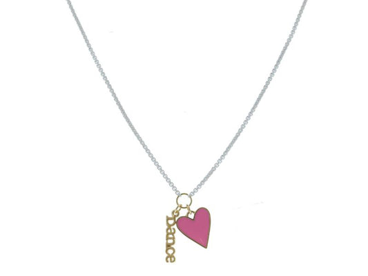White Box Chain Necklace | Pink Heart