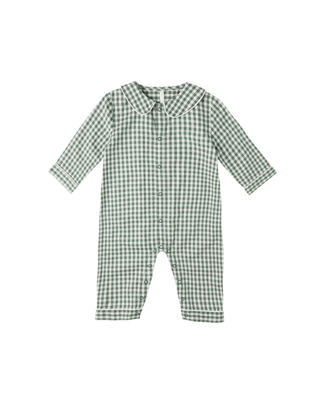 Pj Romper| Evergreen Gingham