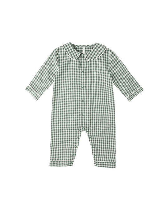 Pj Romper| Evergreen Gingham