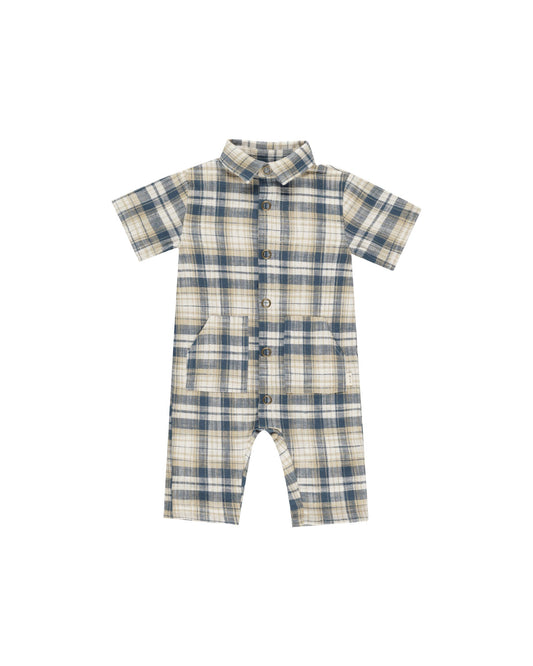 Rhett Jumpsuit | Indigo Plaid