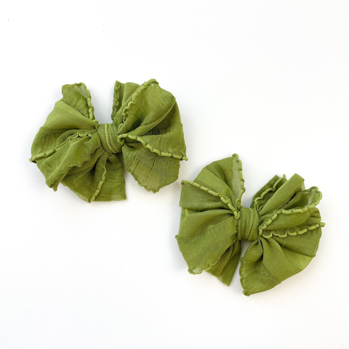 Ruffle Clip Set Olive