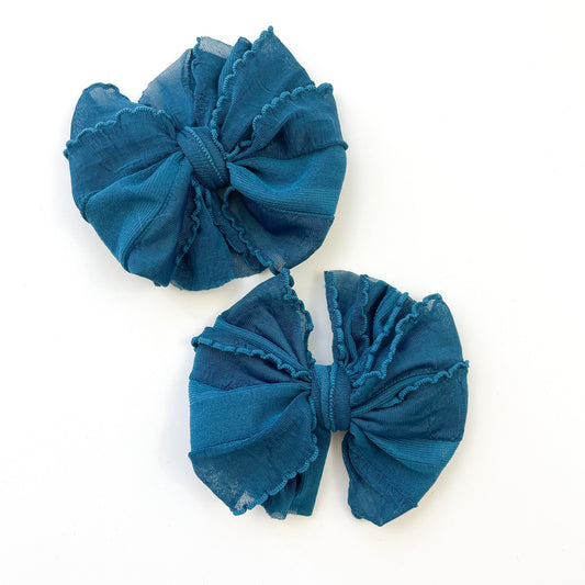 Ruffle Clip Set Teal