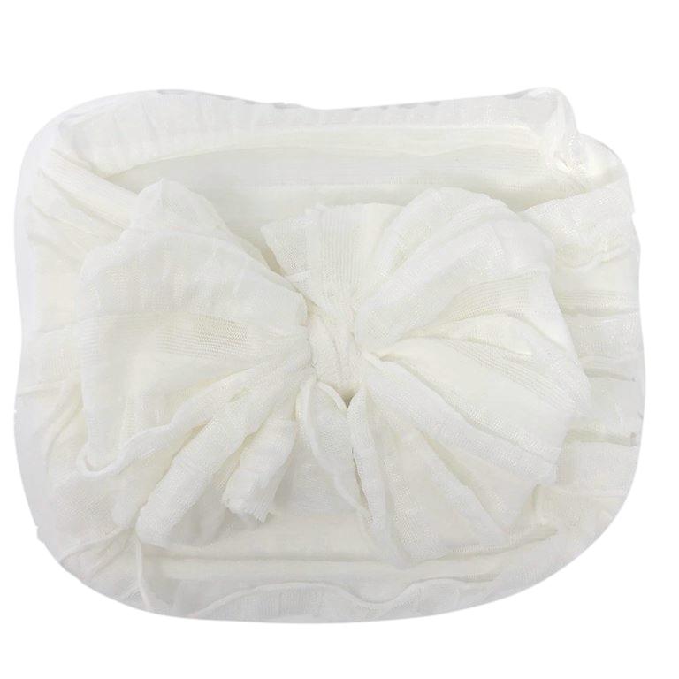 Ruffle Headwrap Off White