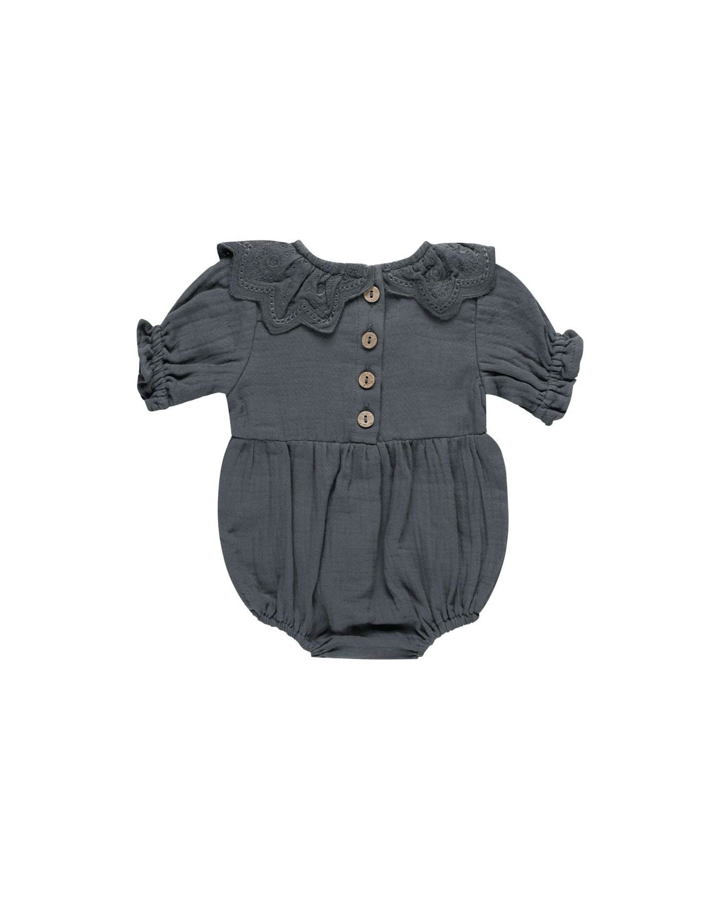 Collared Romper | Indigo