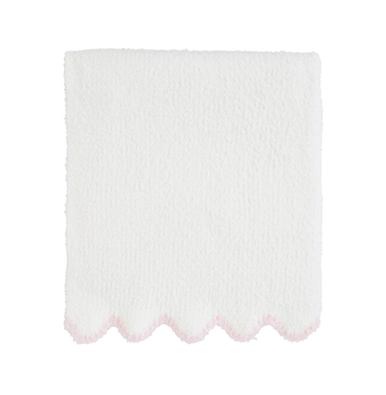 Chenille Blanket | Scallop Pink