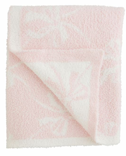 Chenille Blanket | Pink Bow