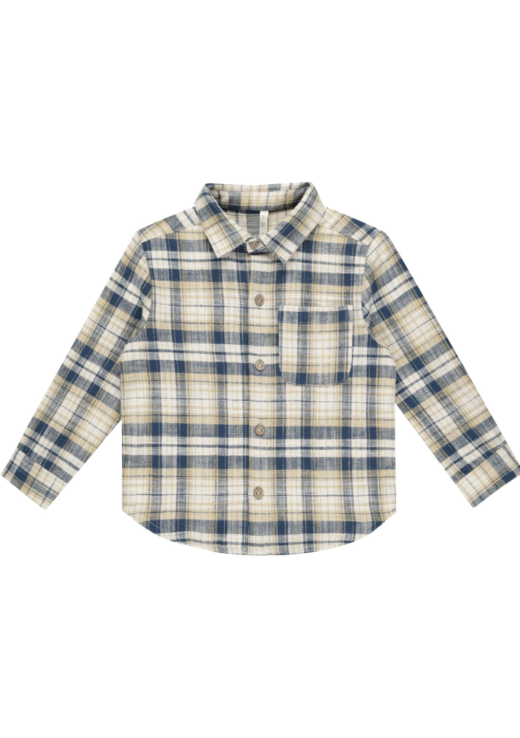 Long Sleeve Shirt | Indigo Plaid