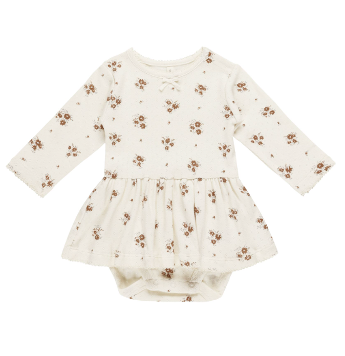 Pointelle Skirted Bodysuit | Autumn Flora